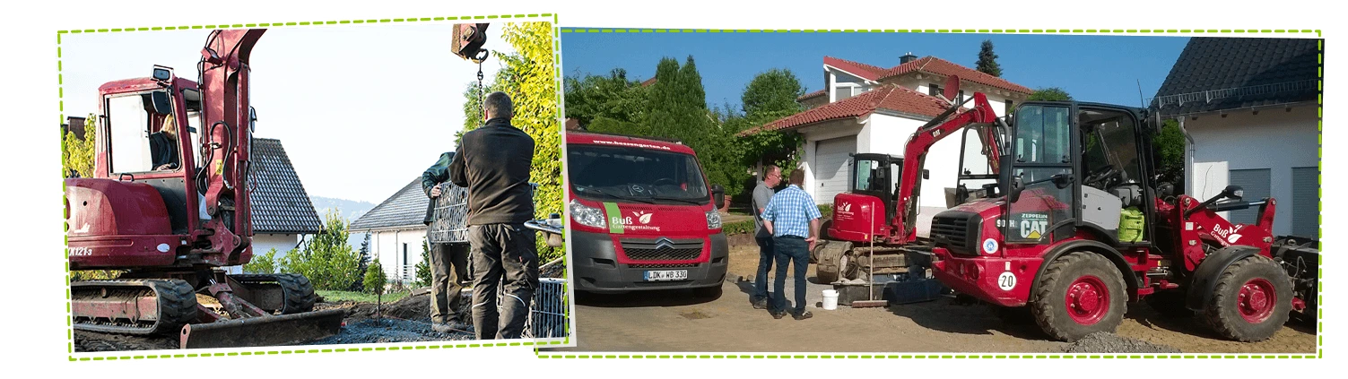 Das Team der Gartengestaltung Buß bei der Arbeit